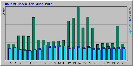 Hourly usage for June 2014